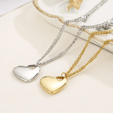 European And American Style Fashion Jewelry Gold-plated 18k Stainless Steel Necklace Bracelet Set