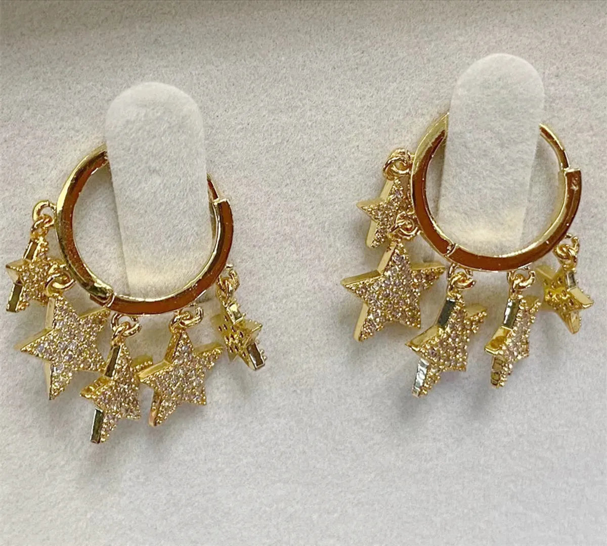 Fashion Star Brass Gem Earrings