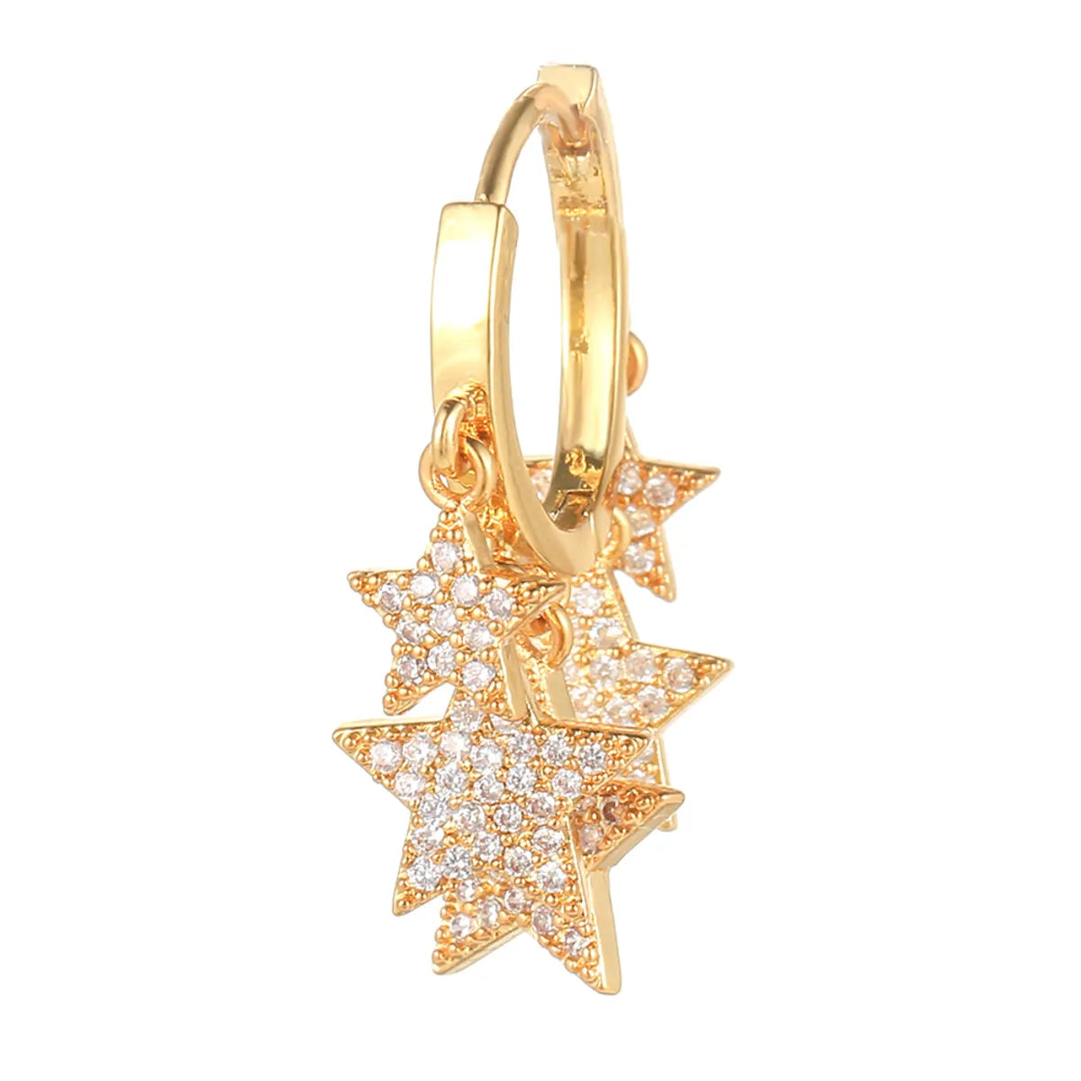 Fashion Star Brass Gem Earrings