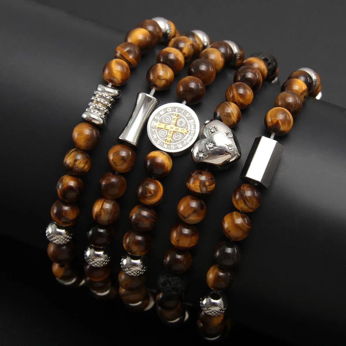 Casual Geometric Natural Stone Plating Bracelets