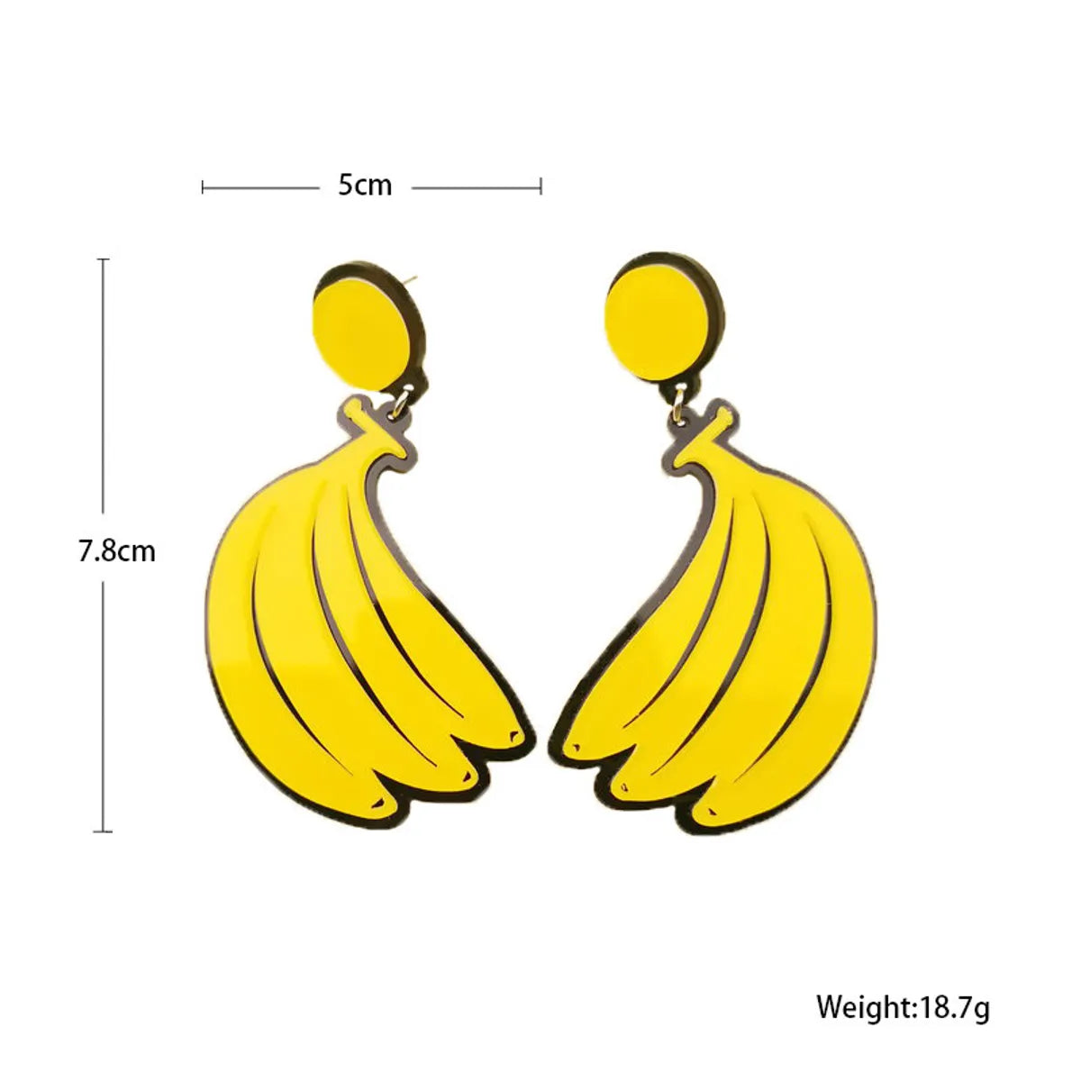 European And American Temperament Acrylic Banana Pineapple Fruit Earrings