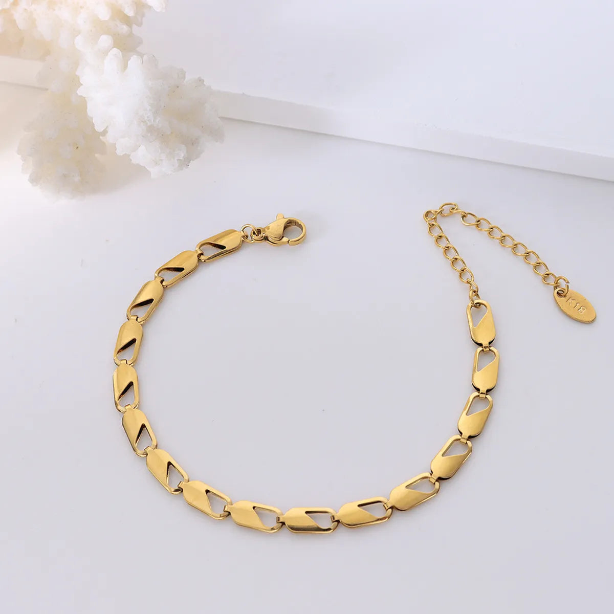 European And American Titanium Steel Plated 18k Gold Chain Necklace Bracelet