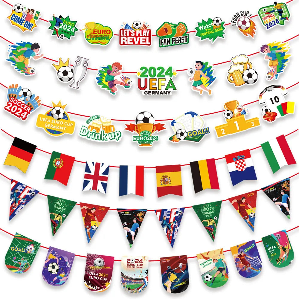 European Cup Casual Simple Style Letter Ball Paper Club Holiday Party Banner