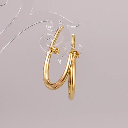 Heart Plating 304 Stainless Steel Titanium Steel No Inlaid 18K Gold Plated Earrings