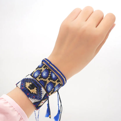 Evil Eye Miyuki Bead Woven Leopard Ethnic Style Bracelet Wholesale Jewelry Gooddiy