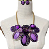 Exaggerated Baroque Style Round Resin Aluminum Inlay Artificial Gemstones Women'S Jewelry Set