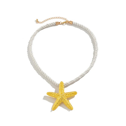 Exaggerated Beach Starfish Conch Alloy Plating Women'S Earrings Necklace