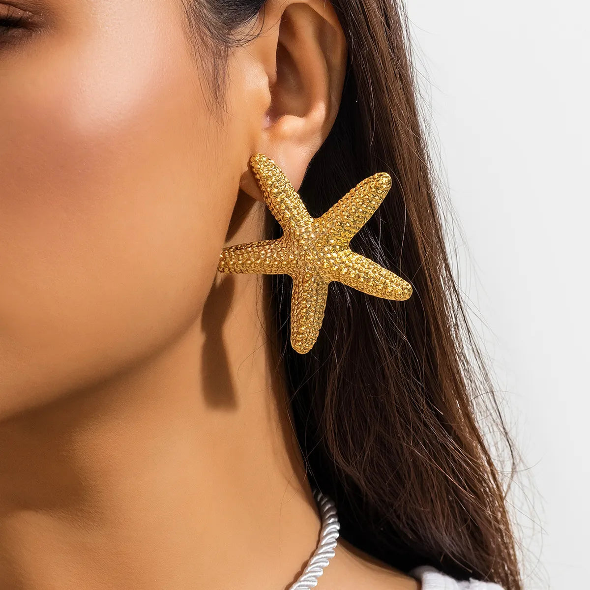 Exaggerated Beach Starfish Conch Alloy Plating Women'S Earrings Necklace