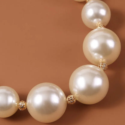 Exaggerated Big Pearl Earrings Necklace Set Personality Beaded Pendant Jewelry