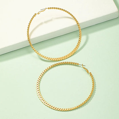 Exaggerated Circle Alloy Plating Women's Hoop Earrings 1 Pair