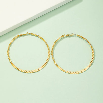 Exaggerated Circle Alloy Plating Women's Hoop Earrings 1 Pair