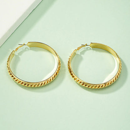 Exaggerated Circle Alloy Plating Women's Hoop Earrings 1 Pair