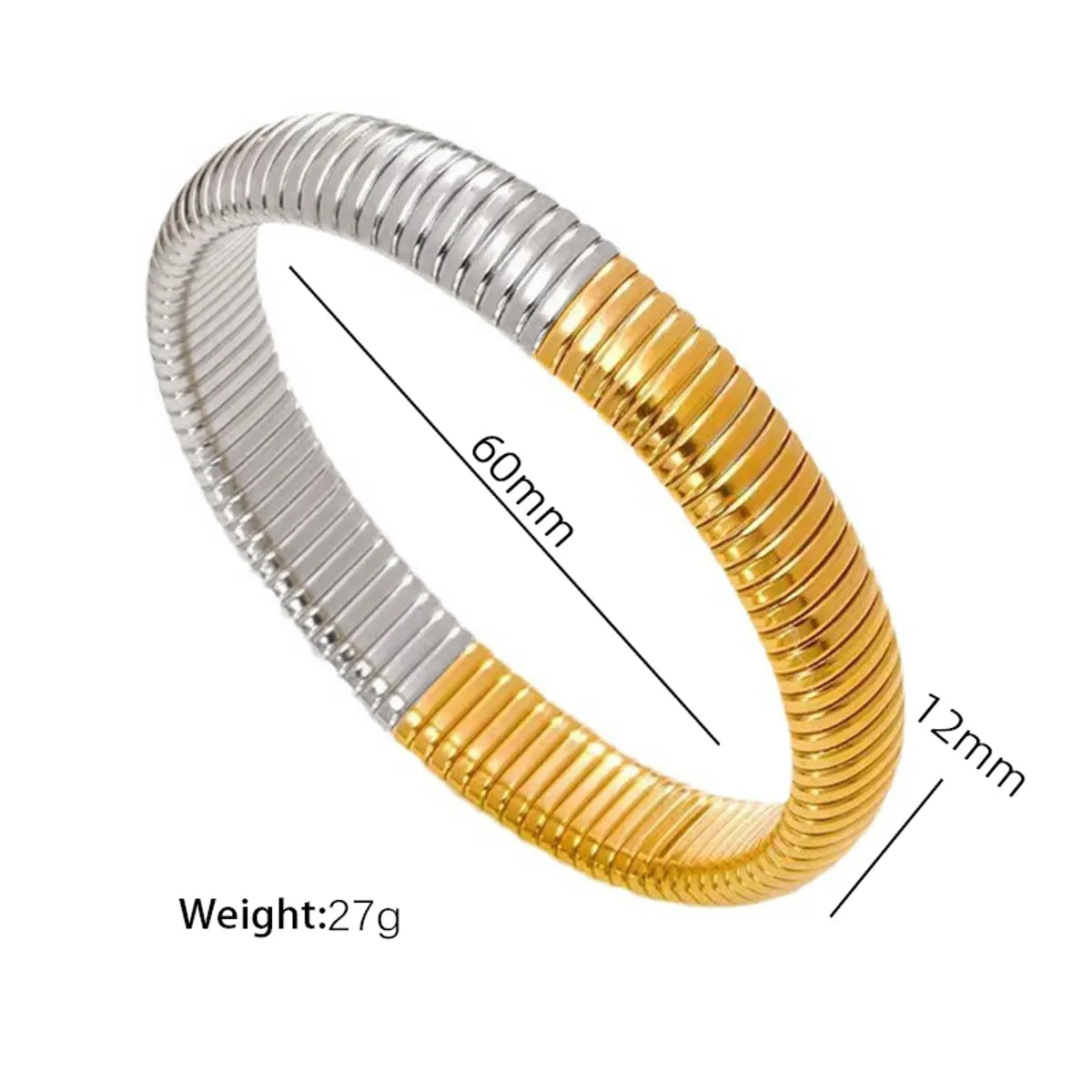 Exaggerated Classic Style Circle 304 Stainless Steel 18K Gold Plated Wide Bracelet Bangle In Bulk