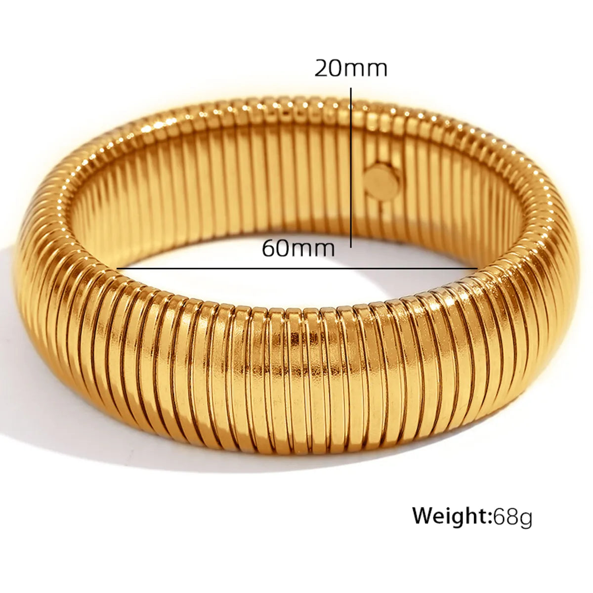 Exaggerated Classic Style Circle 304 Stainless Steel 18K Gold Plated Wide Bracelet Bangle In Bulk