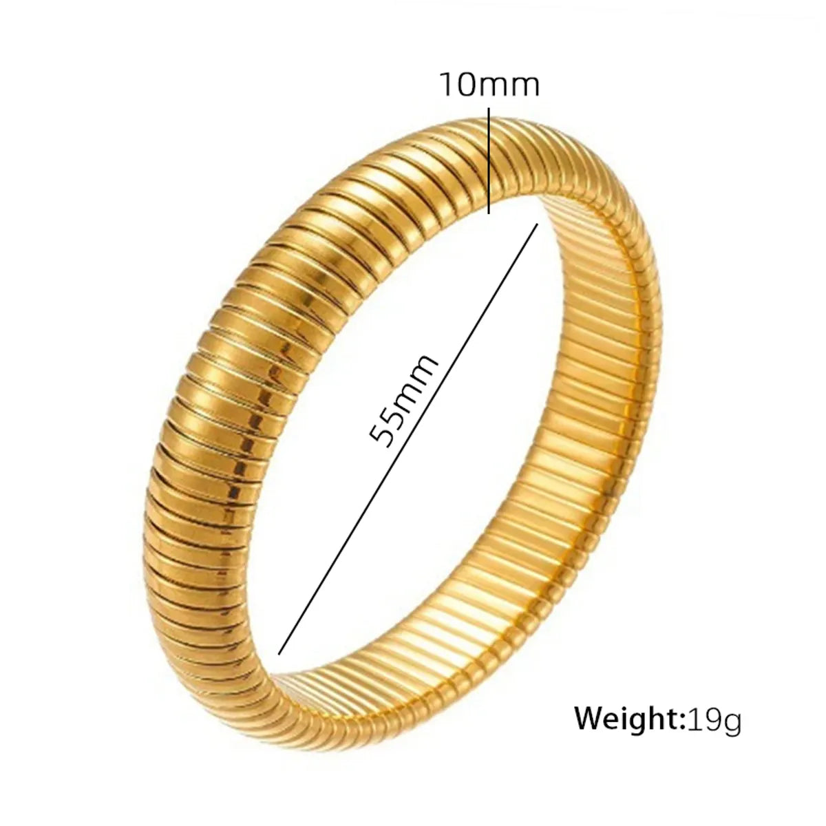 Exaggerated Classic Style Circle 304 Stainless Steel 18K Gold Plated Wide Bracelet Bangle In Bulk