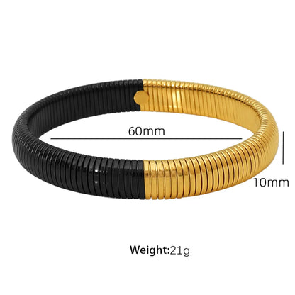 Exaggerated Classic Style Circle 304 Stainless Steel 18K Gold Plated Wide Bracelet Bangle In Bulk