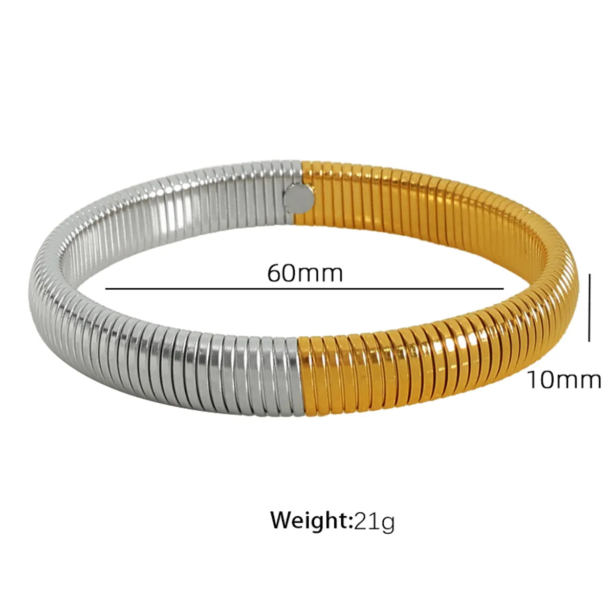 Exaggerated Classic Style Circle 304 Stainless Steel 18K Gold Plated Wide Bracelet Bangle In Bulk