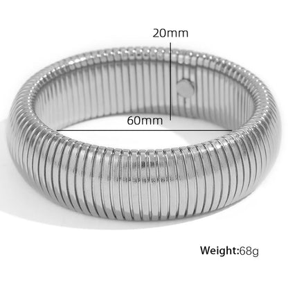 Exaggerated Classic Style Circle 304 Stainless Steel 18K Gold Plated Wide Bracelet Bangle In Bulk