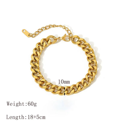 Exaggerated Classic Style Solid Color 304 Stainless Steel 18K Gold Plated Bracelets In Bulk