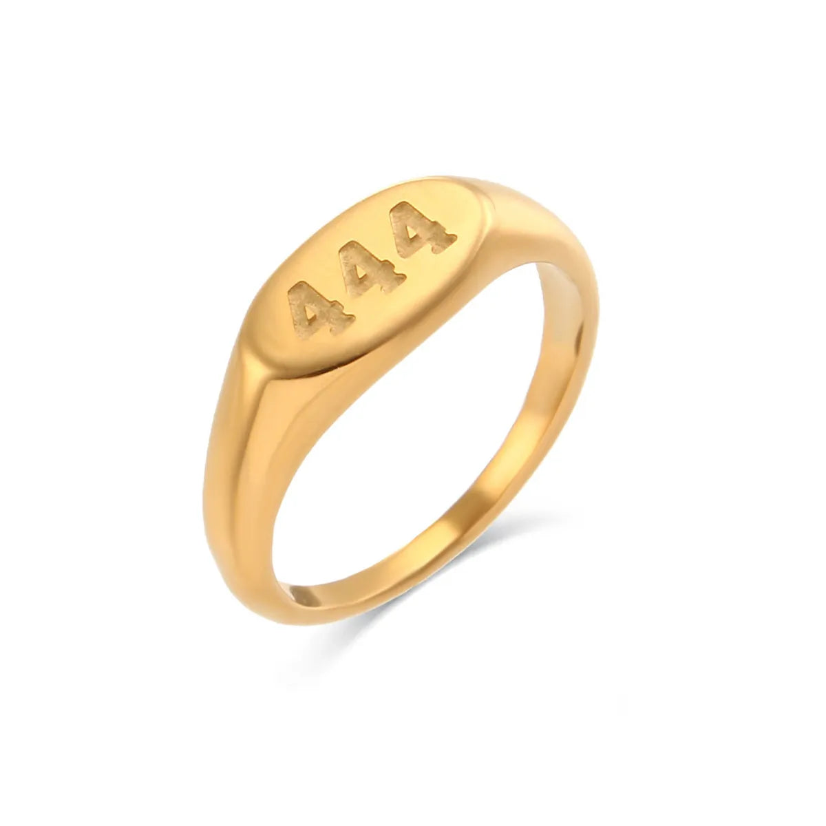 Exaggerated Commute Letter Stainless Steel 18k Gold Plated Rings In Bulk