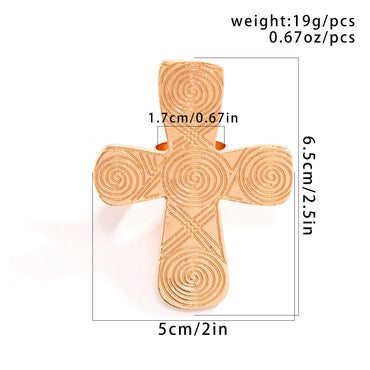 Exaggerated Cross Alloy Plating Women's Open Rings