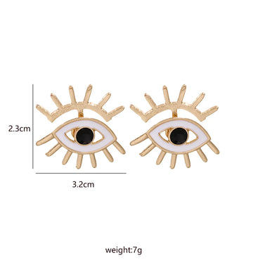 Fashion Eye Plating Alloy Acrylic Earrings Ear Studs