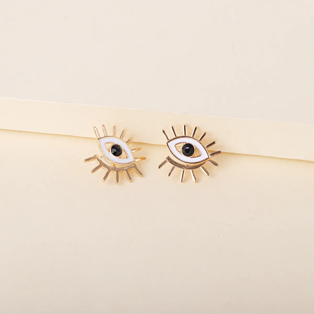 Fashion Eye Plating Alloy Acrylic Earrings Ear Studs