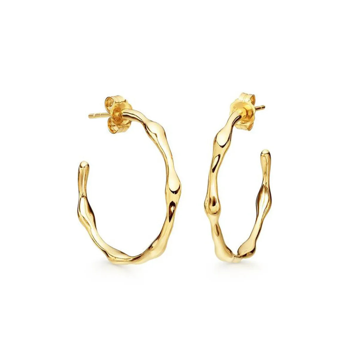 Exaggerated Earrings Female European And American Ins Irregular Retro Gold-Plated Smooth Earrings