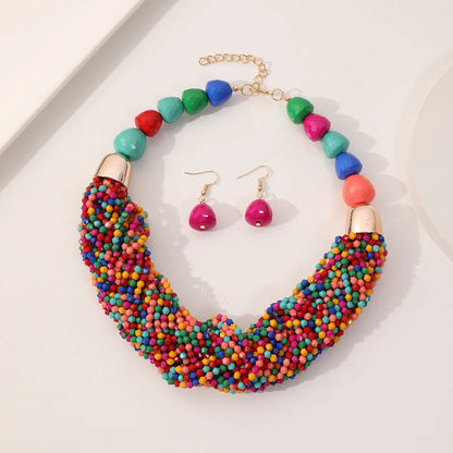 Exaggerated Ethnic Style Bohemian Circle Arylic Seed Bead Beaded Women'S Jewelry Set