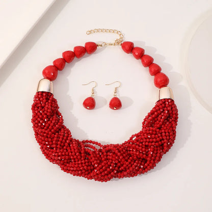 Exaggerated Ethnic Style Bohemian Circle Arylic Seed Bead Beaded Women'S Jewelry Set