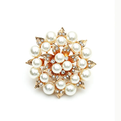 Exaggerated Flower Alloy Inlay Artificial Pearls Rhinestones Women'S Rings