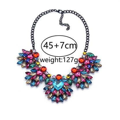 Exaggerated Flower Alloy Plating Inlay Artificial Diamond Women's Pendant Necklace