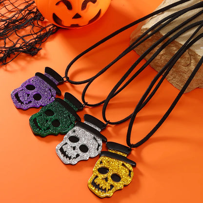 Exaggerated Funny Skull Arylic Halloween Easter Unisex Pendant Necklace