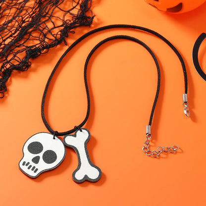 Exaggerated Funny Skull Arylic Halloween Easter Unisex Pendant Necklace