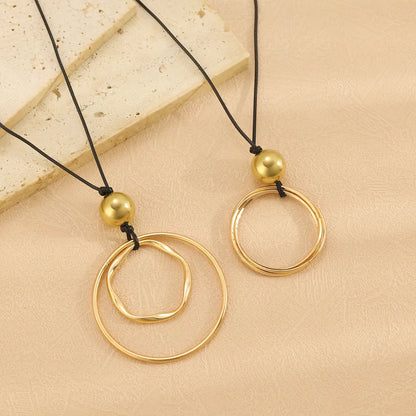 Exaggerated Geometric Round Alloy Wholesale Pendant Necklace