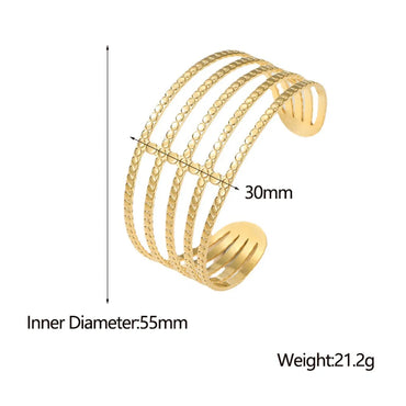 Exaggerated Geometric Stainless Steel Plating Bangle