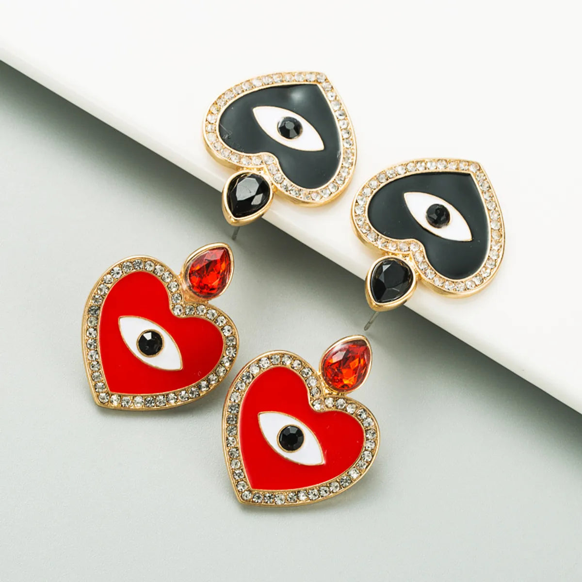 Fashion Eye Diamond Alloy Artificial Gemstones Earrings