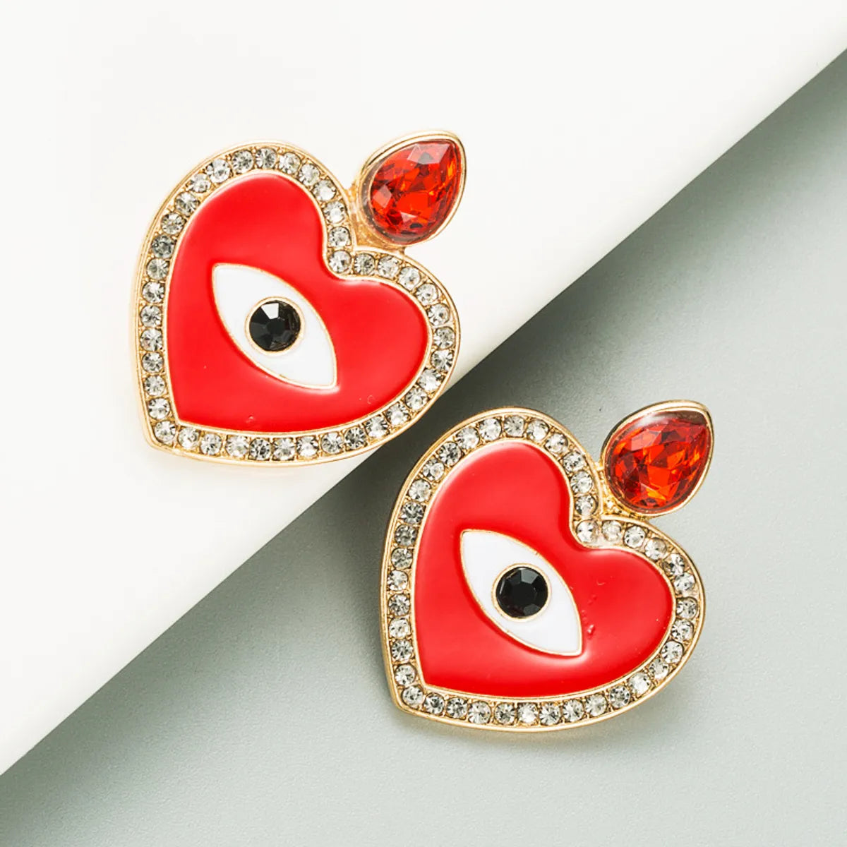 Fashion Eye Diamond Alloy Artificial Gemstones Earrings