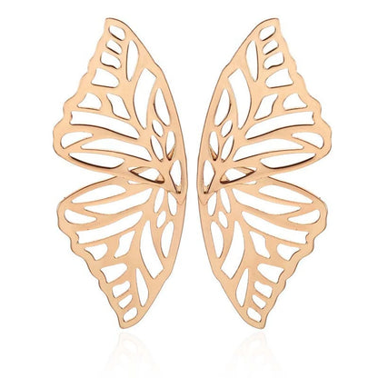 Exaggerated Hollow Butterfly Wings  Trend Fan-Shaped Creative Earrings Wholesale