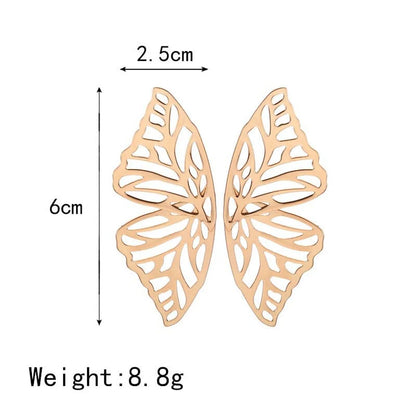 Exaggerated Hollow Butterfly Wings  Trend Fan-Shaped Creative Earrings Wholesale