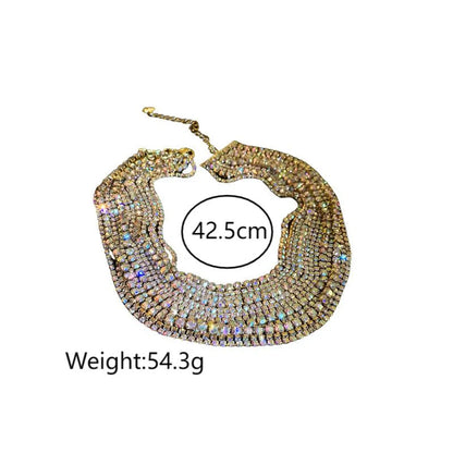 Exaggerated Luxurious Shiny Solid Color Artificial Rhinestones Alloy Wholesale Choker