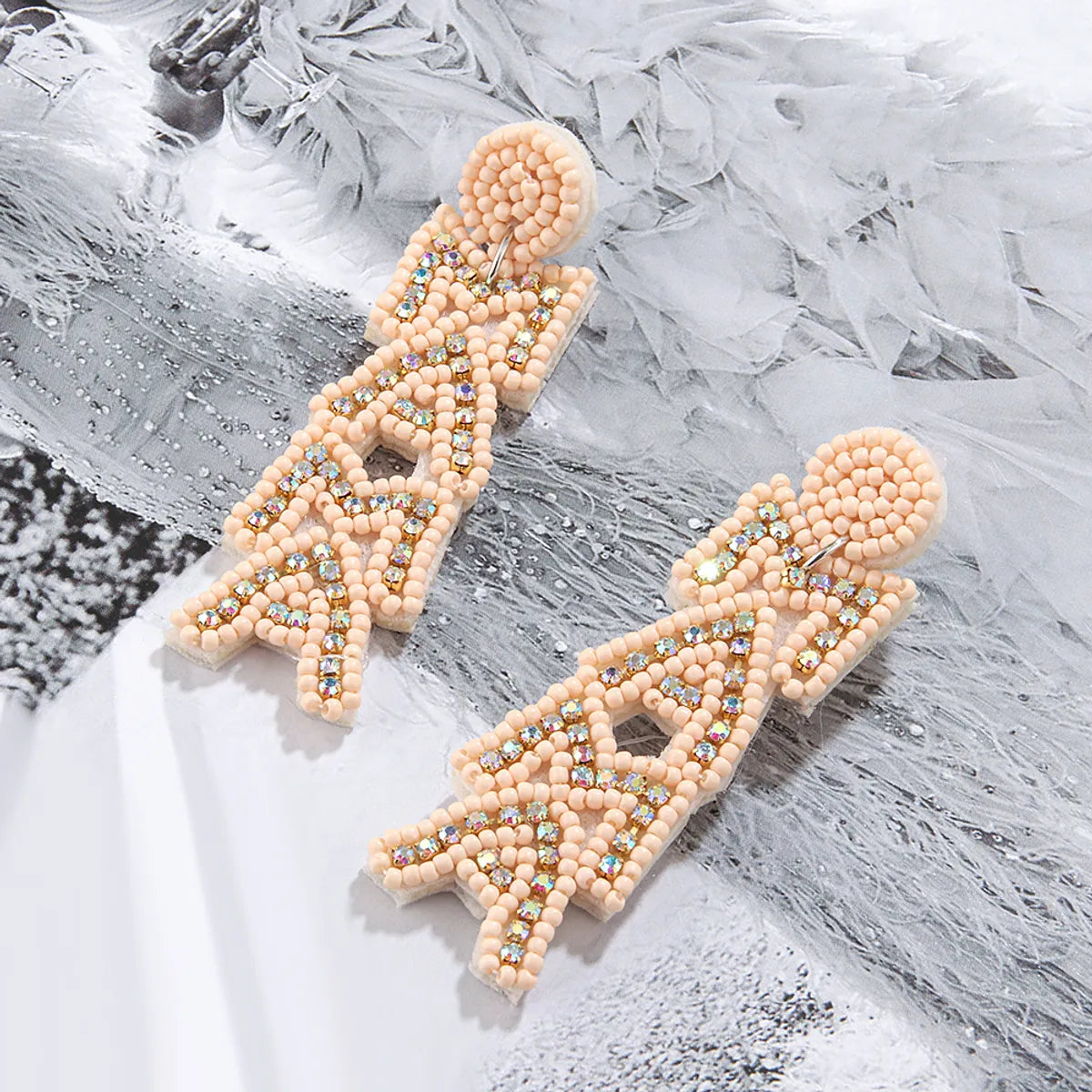 Exaggerated Mama Ethnic Style Geometric Glass Women's Drop Earrings