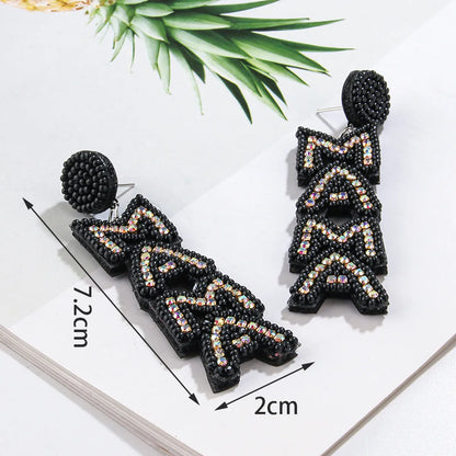 Exaggerated Mama Ethnic Style Geometric Glass Women's Drop Earrings