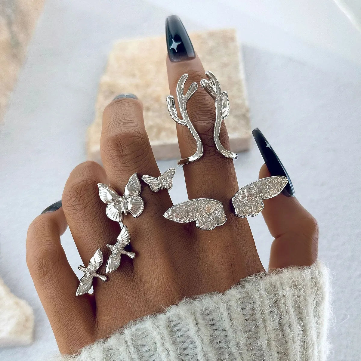 Exaggerated Modern Style Animal Butterfly Deer Alloy Women'S Open Rings