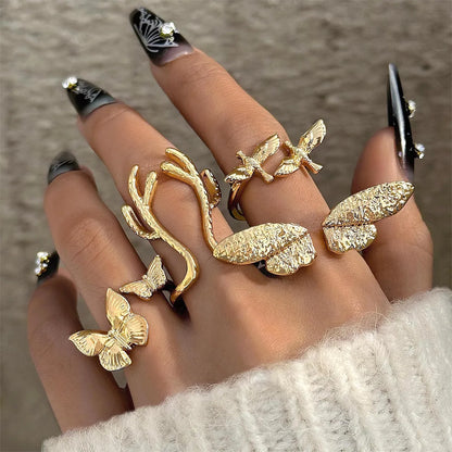 Exaggerated Modern Style Animal Butterfly Deer Alloy Women'S Open Rings