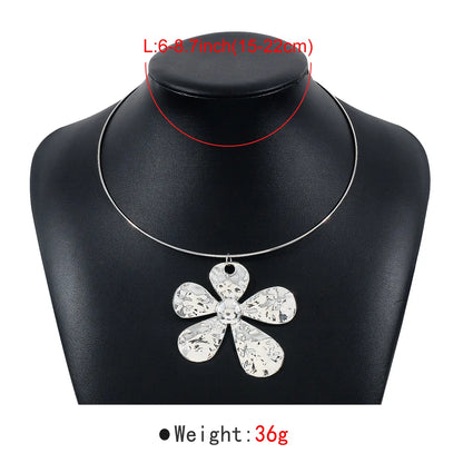 Exaggerated Modern Style Simple Style Flower Alloy Wholesale Pendant Necklace