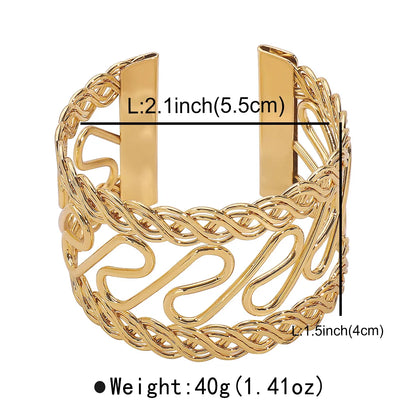 Exaggerated Novelty Geometric Iron Wholesale Wide Bracelet