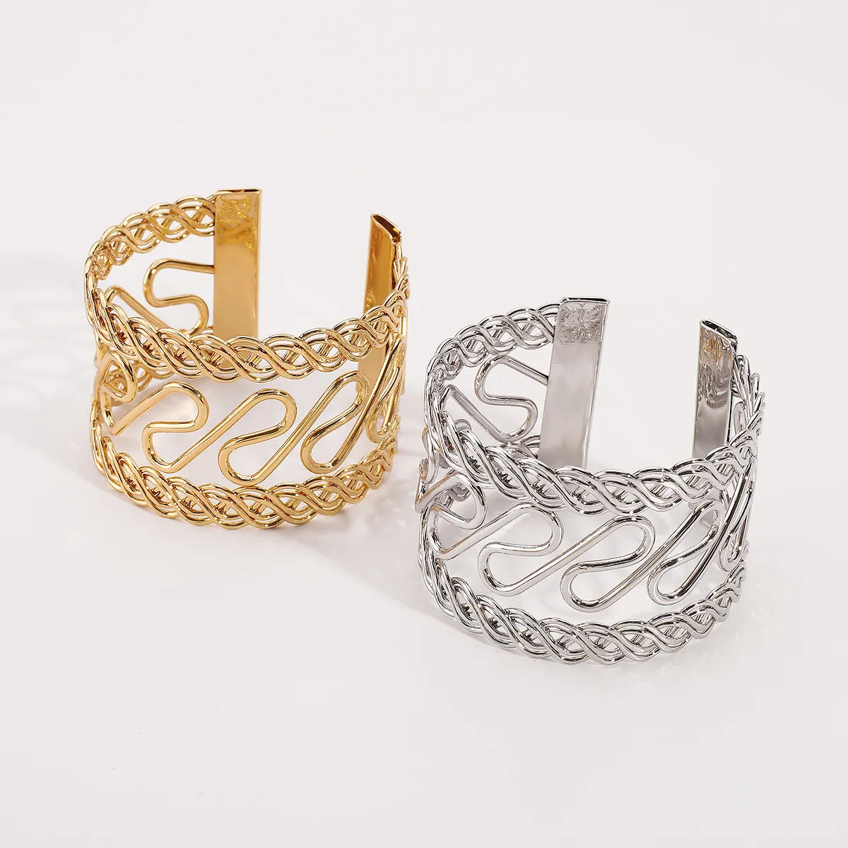 Exaggerated Novelty Geometric Iron Wholesale Wide Bracelet