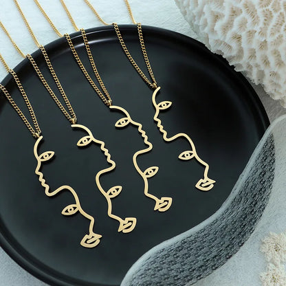 Wholesale Jewelry Fashion Geometric 304 Stainless Steel 18K Gold Plated Plating Necklace