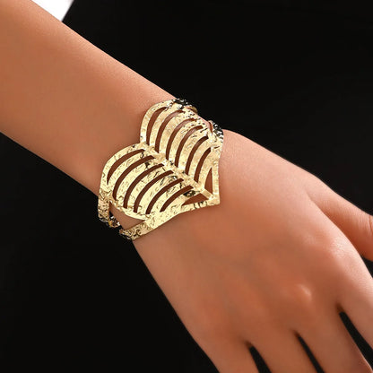 Exaggerated Punk Geometric Iron Wholesale Bangle